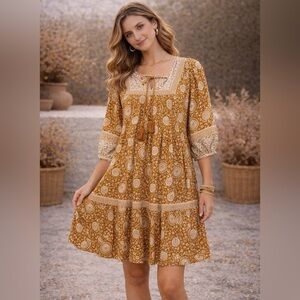 Old Navy Floral Boho Fall Print Small Dress‎